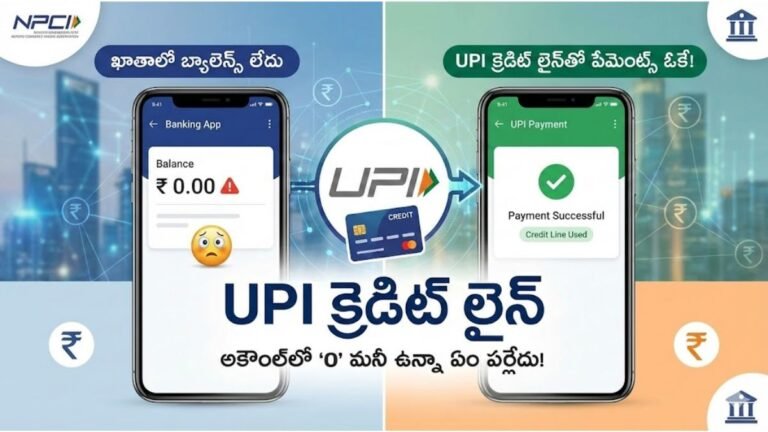 UPI Credit Line Zero Balance Payments Telugu
