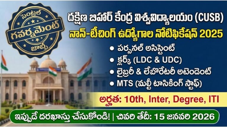 CUSB Non Teaching Notification 2025