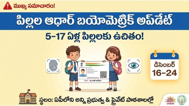 Free Aadhar Biometric Update For Students In AP School